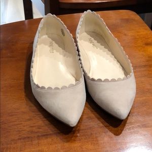 Cream suede flats